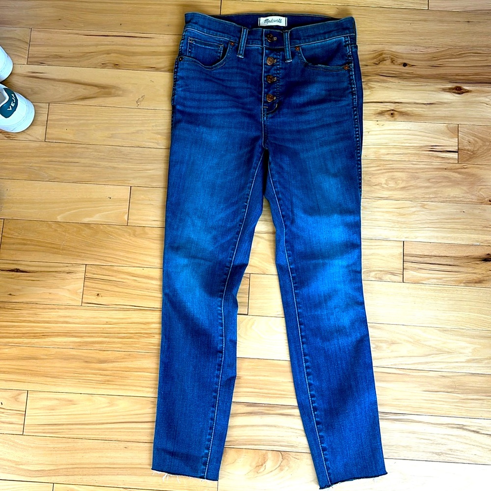 Madewell 10” high rise button fly skinny crop